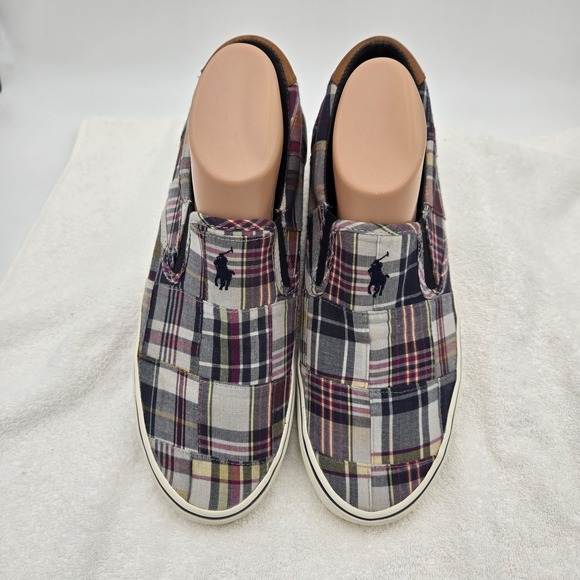 Polo Ralph Lauren Shoes Mens Size 10.5 Thompson Plaid Slip On 01087 Canvas main image 16